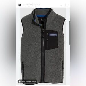 Vineyard vines boys Sherpa vest NWT size small (8-10) Nocturne color